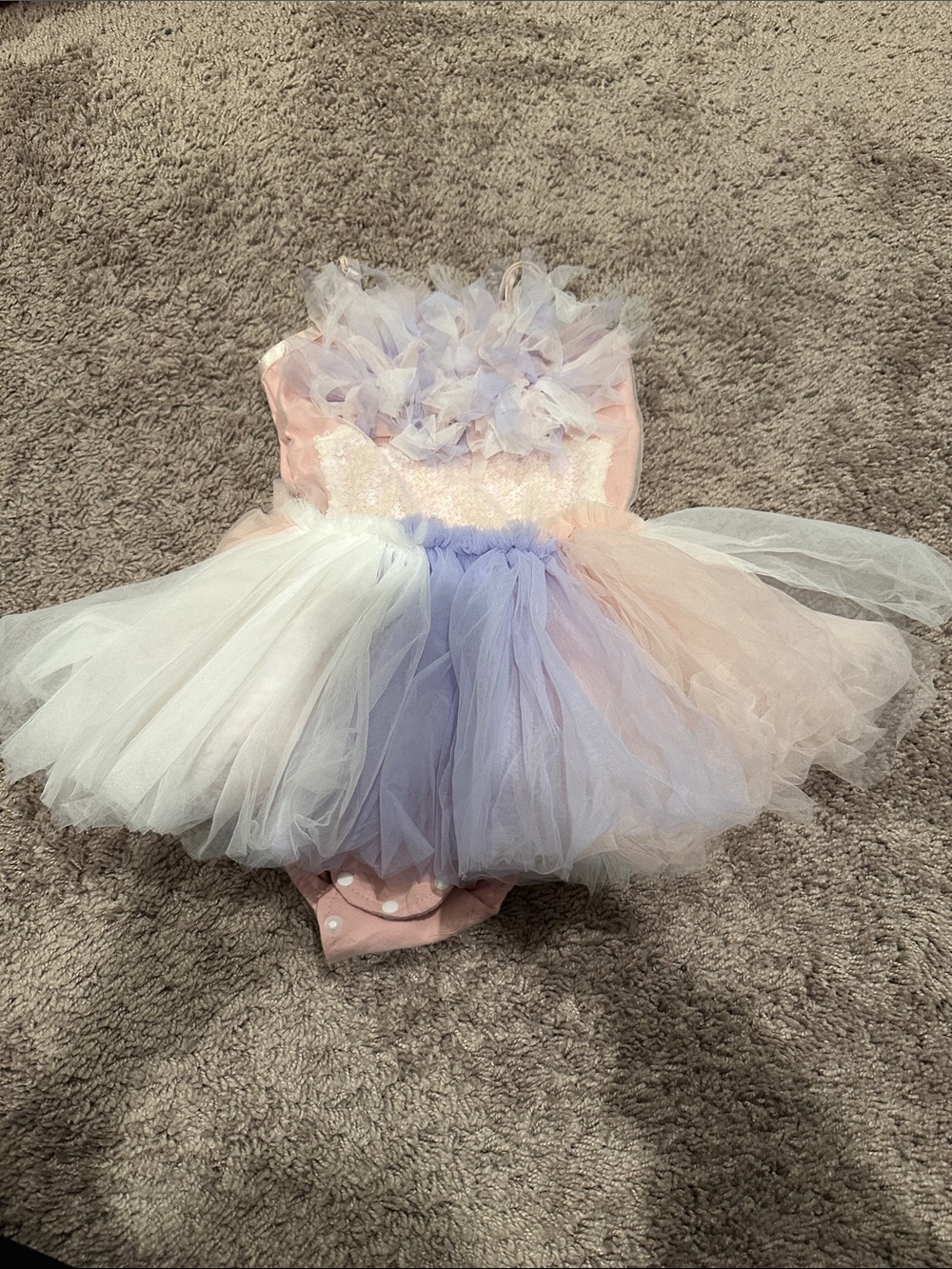 Pastel Tulle Baby/Toddler Tutu Dress - Pink, Lavender & White